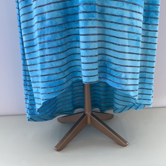 BUFFALO Capri blue, long, striped, high-low maxi dress, racer back. L - Picture 8 of 14